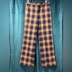 Retro Plaid Wide Leg Trouser Size small